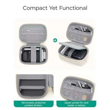 BAGSMART Digital Camera Case, Protective Puffy Camera Case with 2 Carrying Ways, Lightweight & Waterproof Small Camera Bag for Canon PowerShot/Sony DSCW800/DSCW830/GoPro - Camel