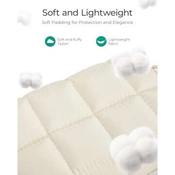 BAGSMART Digital Camera Case, Protective Puffy Camera Case with 2 Carrying Ways, Lightweight & Waterproof Small Camera Bag for Canon PowerShot/Sony DSCW800/DSCW830/GoPro - Camel