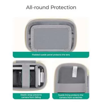 BAGSMART Digital Camera Case, Protective Puffy Camera Case with 2 Carrying Ways, Lightweight & Waterproof Small Camera Bag for Canon PowerShot/Sony DSCW800/DSCW830/GoPro - Camel