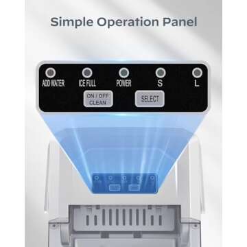 Silonn Ice Maker Countertop, Portable Ice Machine with Carry Handle, Self-Cleaning Ice Makers with Basket and Scoop, 9 Cubes in 6 Mins, 26 lbs per Day, Ideal for Home, Kitchen, Camping, RV, White