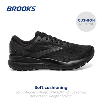 Brooks Women’s Ghost 16 Neutral Running Shoe - Black/Black/Ebony - 5 X-Wide