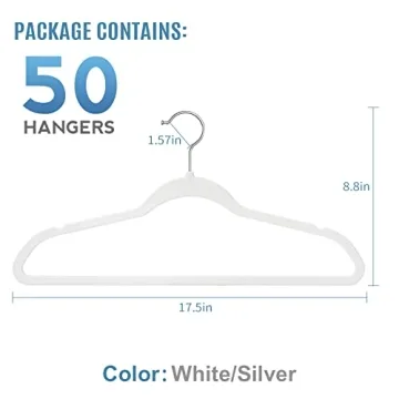 TIMMY Velvet Hangers 50 Pack Non-Slip Space Saving