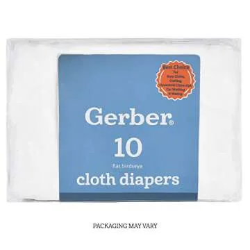 Gerber 10 Pack Flatfold Birdseye Diaper