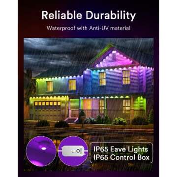 Lumary Permanent Outdoor Lights 100ft with 78 LED Lights, RGBAIWW Smart Eaves Lights IP65 Waterproof, Year-Round Outdoor Lighting for Halloween, Christmas, Holiday, Party, APP/Voice/Remote/Control