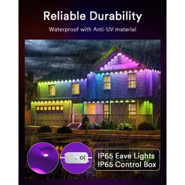 Lumary Permanent Outdoor Lights 100ft with 78 LED Lights, RGBAIWW Smart Eaves Lights IP65 Waterproof, Year-Round Outdoor Lighting for Halloween, Christmas, Holiday, Party, APP/Voice/Remote/Control