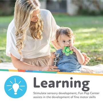 Nuby Teethe N' Pop Sensory Play Teether - Baby Teething Toy - 3+ Months - Turtle