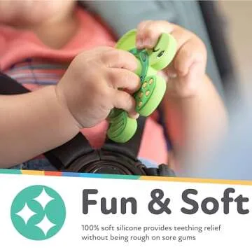 Nuby Teethe N' Pop Sensory Play Teether - Baby Teething Toy - 3+ Months - Turtle