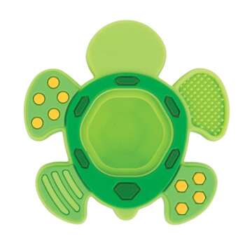 Nuby Teethe N' Pop Sensory Play Teether - Baby Teething Toy - 3+ Months - Turtle