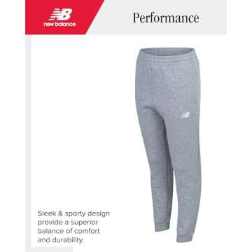 New Balance Boys' Joggers Set - 3 Piece Activewear: Pullover Hoodie, Jogger Sweatpants, and Graphic Tee Shirt for Boys (4-12), Size 12, Grey Green