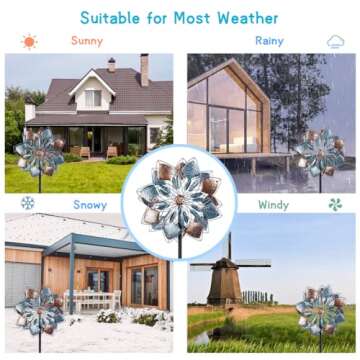 VEWOSTAR Wind Spinners Outdoor Metal 14.3” Wind Spinners for Yard and Garden Vintage Wind Spinner Garden Decor Wind Sculptures & Spinners for Patio Lawn Decoration