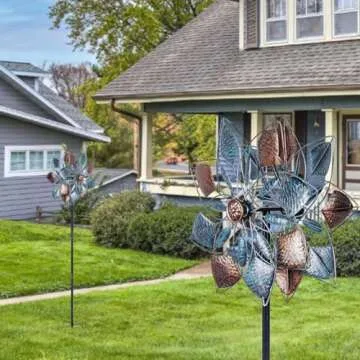 VEWOSTAR 63-Inch Vintage Wind Spinner for Garden Decor