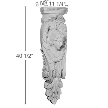 Ekena Millwork COR05X04X17ST 5 7/8-Inch W x 4 1/4-Inch D x 17 3/4-Inch H Stockport Corbel , White