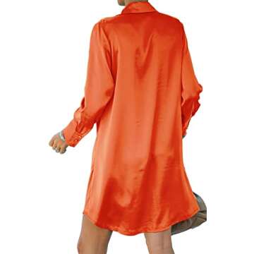 Sexy Casual Floral Print Shirt Dress for Women Deep V Neck Long Sleeve Button Down Loose Mini T Shir...