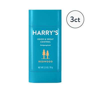 Harry's Antiperspirant Deodorant, Sweat & Odor Control Antiperspirant for Men, Redwood, 2.5 oz Pack ...