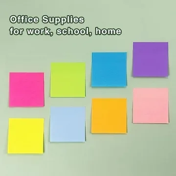 Bright 3x3 Eastern Wolf Sticky Notes - 8 Colorful Pads