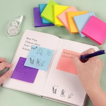 Bright 3x3 Eastern Wolf Sticky Notes - 8 Colorful Pads