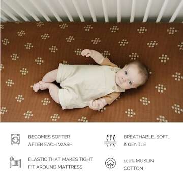 Soft Muslin Crib Sheet by Mebie Baby for Modern Nurseries