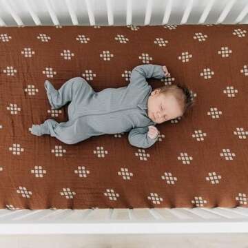 Soft Muslin Crib Sheet by Mebie Baby for Modern Nurseries