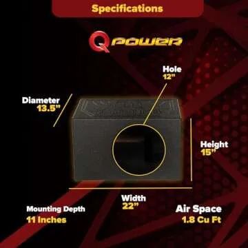QPower 12" Vented Subwoofer Enclosure - Enhance Bass Experience