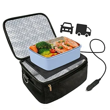 Car Food Warmer Portable 12V Personal Oven for Car Heat Lunch Box with Adjustable/Detachable shoulde...