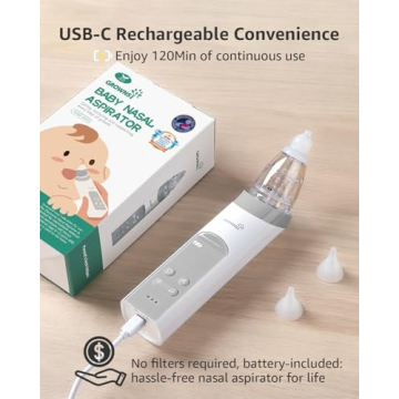 GROWNSY Nasal Aspirator - Gentle Electric Baby Nose Sucker