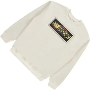 NASCAR Vintage Daytona 500 Sweatshirt Racing Mens Embroidered Chenille Crewneck Sweatshirt (Ivory, X-Large)