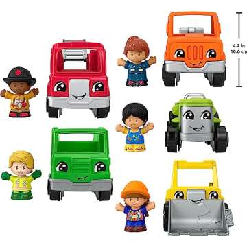 Fisher-Price Little People Toddler Playset Activity Vehicles Set with 10 Toys for Preschool Pretend Play Kids Ages 1+ Years