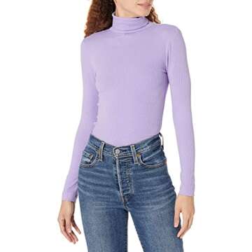 Amazon Essentials Women's Slim-Fit Layering Long Sleeve Knit Rib Turtleneck Top (Available in Plus S...