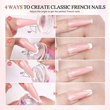 Saviland French Tip Nail Stamp Kit with Gold Jelly Stampers