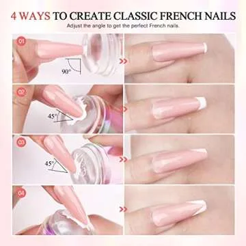 Saviland French Tip Nail Stamp Kit with Gold Jelly Stampers