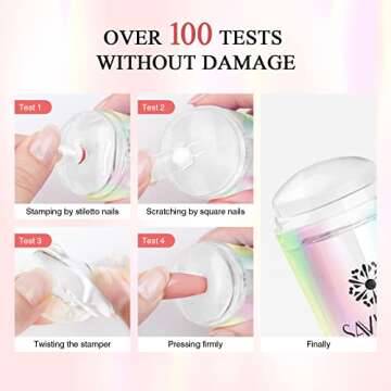 Saviland French Tip Nail Stamp Kit with Gold Jelly Stampers