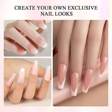 Saviland French Tip Nail Stamp Kit with Gold Jelly Stampers