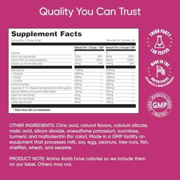 Universal U Boost & Focus Powder, Increase Energy and Cognitive Performance, Pre Workout, Custom Dosing, VIT B12, Niacin, Choline, L-Tyrosine, No Artificial Flavors, 30 Servings (Mango Twist)