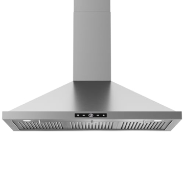 VIKIO HOME Wall Mount Range Hood 36inch, 580 CFM, Ducted/Ductless Convertible, Stainless Steel Kitch...