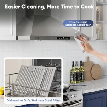 VIKIO HOME Wall Mount Range Hood with 580 CFM Performance