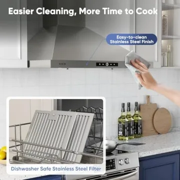 VIKIO HOME Wall Mount Range Hood with 580 CFM Performance