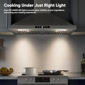 VIKIO HOME Wall Mount Range Hood with 580 CFM Performance