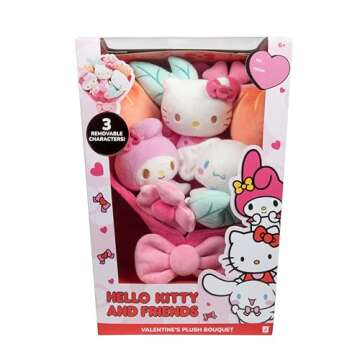 Hello Kitty and Friends - 12-inch Plush Valentine’s Bouquet - 9 Plush - Officially Licensed Produc...