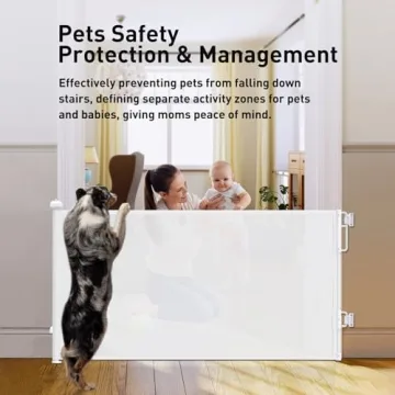 Cumbor 55" Retractable Baby Gate for Pets and Toddlers