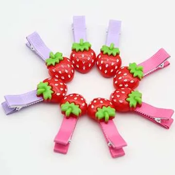 LLHDKF Rurili Mini Resin Strawberry Flat Back for Scrapbooking Embellishment DIY Craft Decors Hair Accessories 50 Pcs（A）
