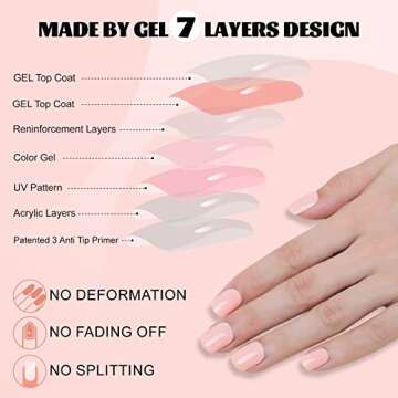 Short Press on Nails Pink, Glossy Acrylic Fake Nails Natural, 24pcs False Nails with Designs, Glue on Nails for Women Art Kit