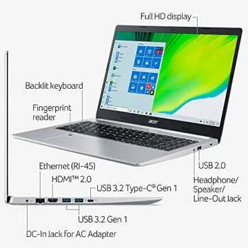 Acer Aspire 5 A515-46-R14K Slim Laptop | 15.6" Full HD IPS | AMD Ryzen 3 3350U Quad-Core Mobile Processor | 4GB DDR4 | 128GB NVMe SSD | WiFi 6 | Backlit KB | Amazon Alexa | Windows 10 Home (S mode)