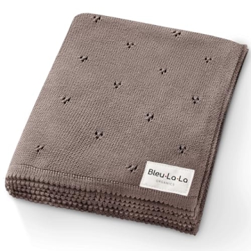 Bleu La La Organic Unisex Pointelle Receiving Swaddle Blanket for Boys & Girls - 100% Luxury Organic...