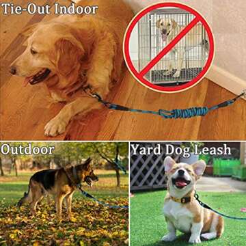 MayPaw 8FT/10FT Dog Tie Out/Check Cord, Heavy Duty Nylon Rope Training Leash, 3/8-Inch Thick Dog Tether for Strong Small Medium Large Dogs Indoor or Outdoor Walking, Camping, Hiking, Playing