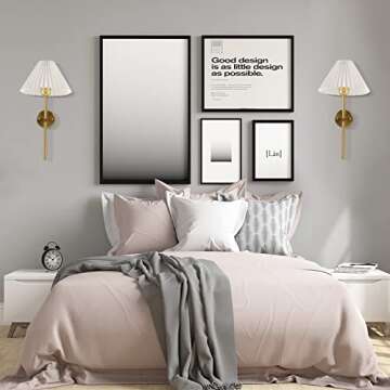 aokinround Plug in Dimmable Wall Sconces Set of Two, White Fabric Shade Wall Lamp with 6ft Hardwire in Cord, Indoor Wall Light for Bedroom Living Room Hallway Fixture, Antique Brass Lights.