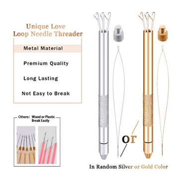 Microlinks Hair Extensions Kit Tool with 4 in 1 Metal Loop Threader Needle, Hair Extension Plier, 6 Colors of 3mm Silicone Microlink Beads for Hair Extension