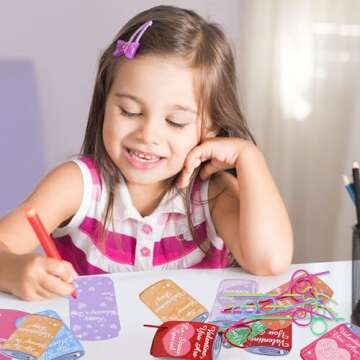 30 Pack Crazy Straws Valentines Day Cards, Valentines Day Gifts for Kids Classroom School Valentines Party Favors for Kids Boys Girls Gift Exchange Goodie Bag Stuffers Toddler Valentine Straws Bulk