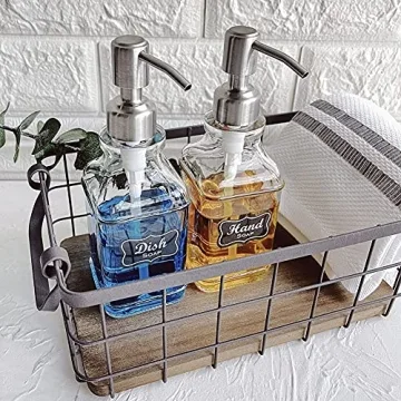 Antique Design Glass Soap Dispenser Set for Home