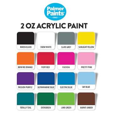 Palmer 16 Color Acrylic Paint Set - Perfect for All Artists