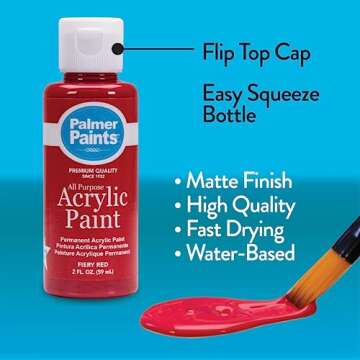 Palmer 16 Color Acrylic Paint Set for Creative Fun